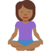 🧘🏾‍♀️ woman in lotus position: medium-dark skin tone display on Twitter